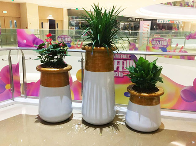 商场美陈花瓶雕塑摆件软装风格搭配「美式花瓶摆件大厅」