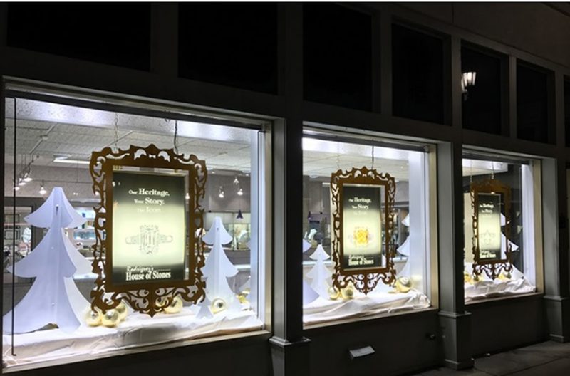 珠宝橱窗展示道具案例「珠宝店橱窗装饰摆件」